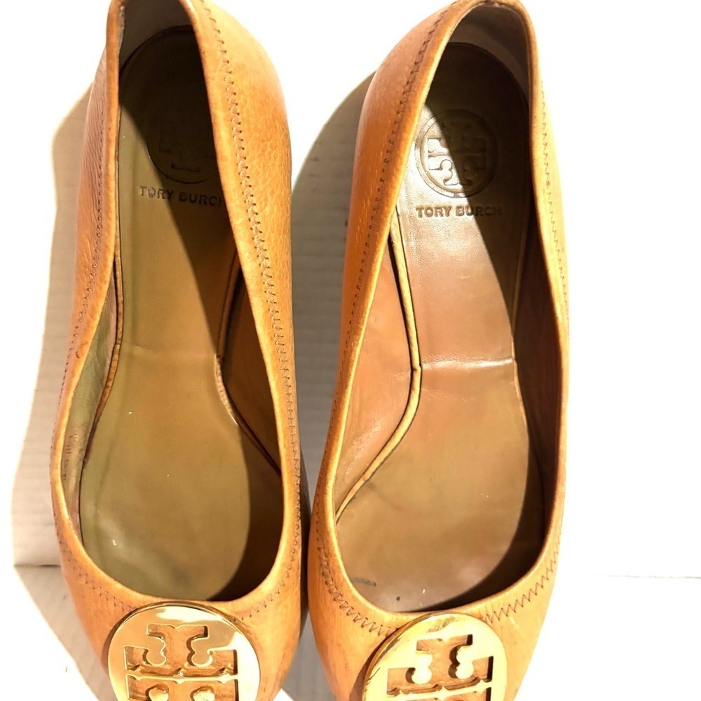 Tory Burch size 8.5 leather ballet flats round toes - Picture 3 of 5